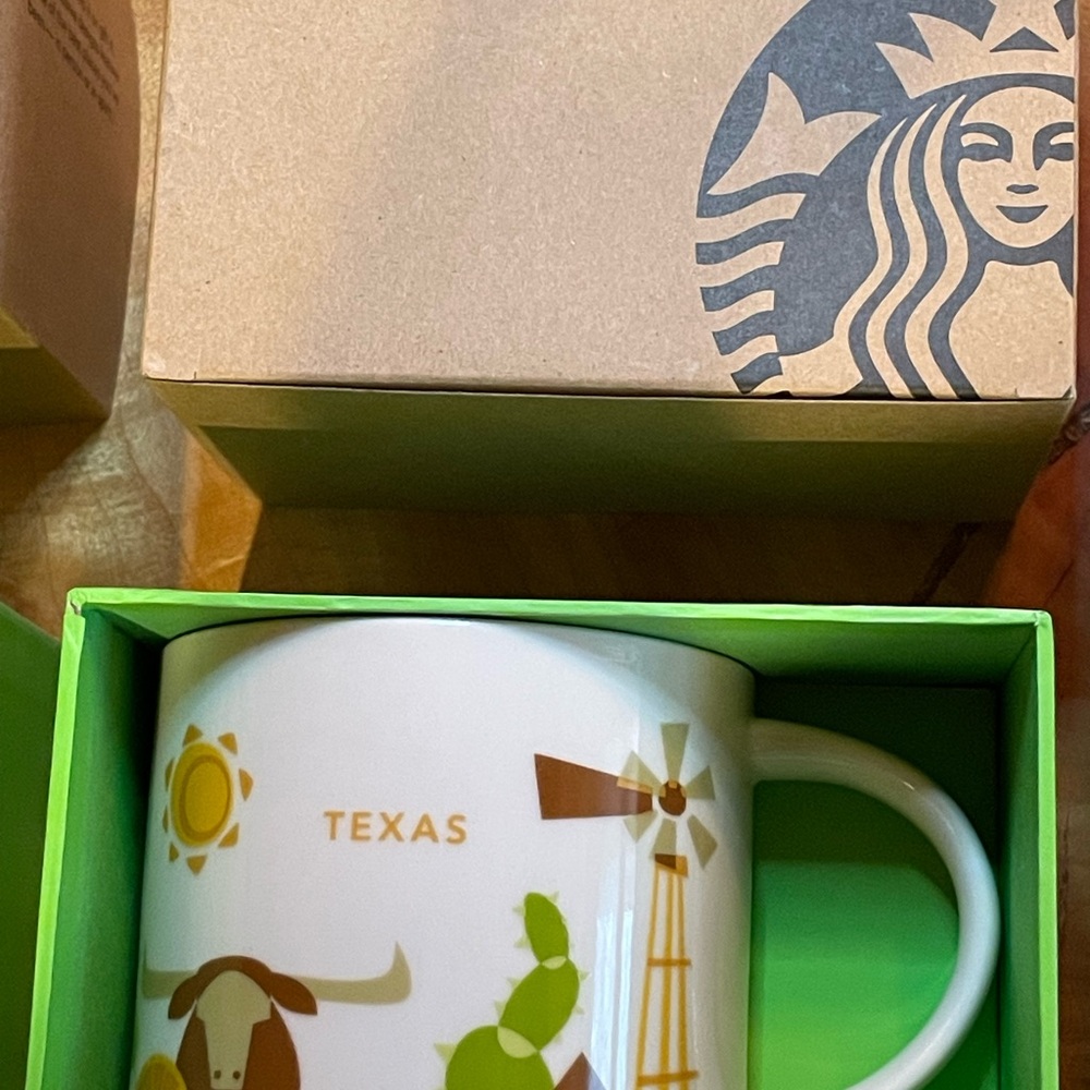 NEW Starbucks Texas Mug - White and Gold Accents